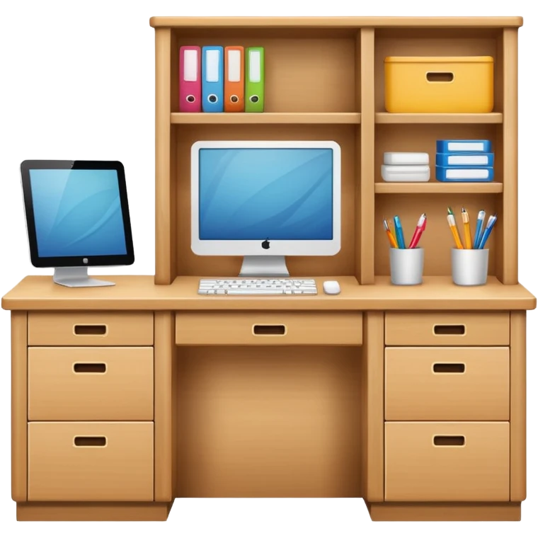 desktop with cabinet emoji