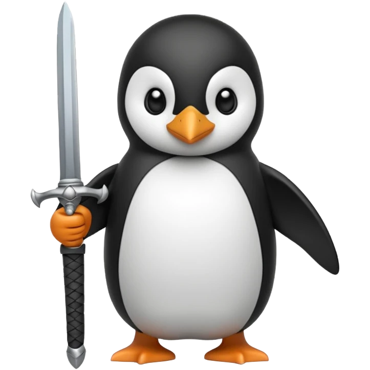 Penguin with a sword  emoji
