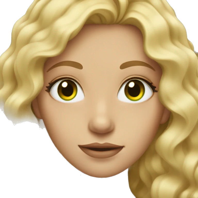 girl with wavy blonde hair and green eyes emoji
