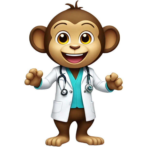 Funny doctor monkey dancing emoji
