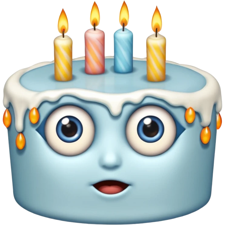 cake with eyes and candles emoji