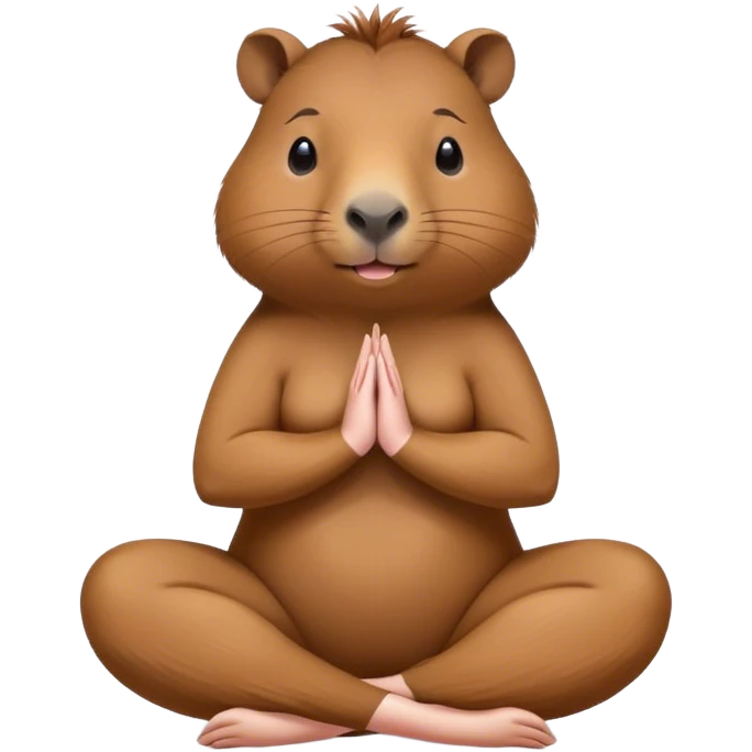 Female capybara doing yoga emoji