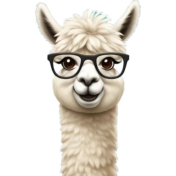 Alpaca with glasses emoji