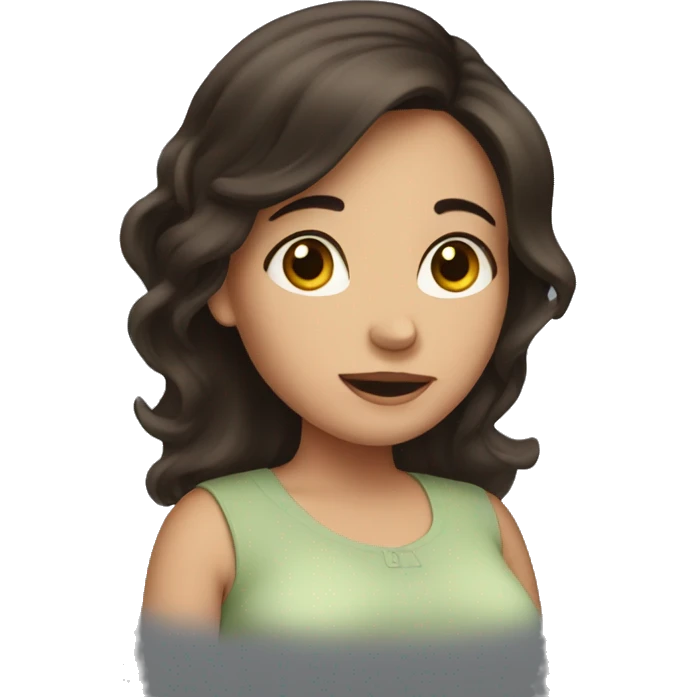 Pregnant brunet girl emoji