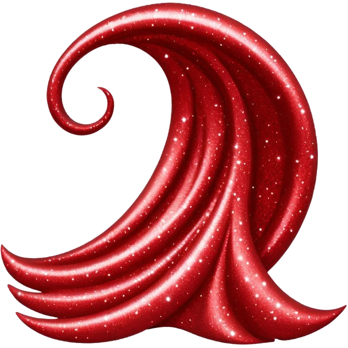 red glitter wave emoji