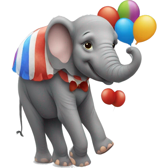 elephant clown style emoji