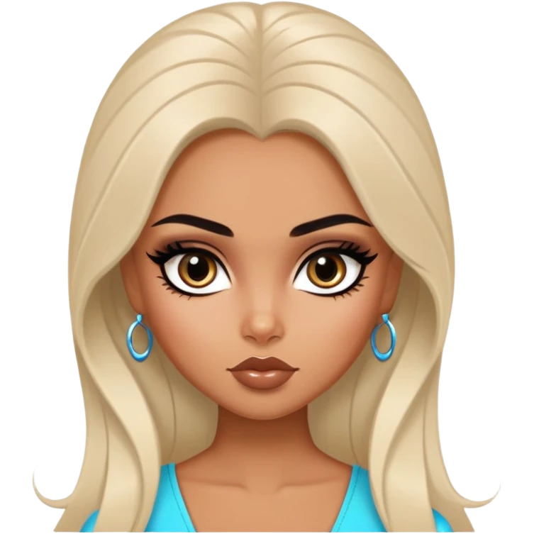 russian features, dark hair, beauty,  hair, tan skin,  eyes, pretty eyes, black eyeliner, pretty bratz baddie emoji