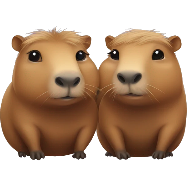 Capybara couple love emoji
