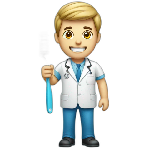 dentist with a toothbrush in his hand emoji
