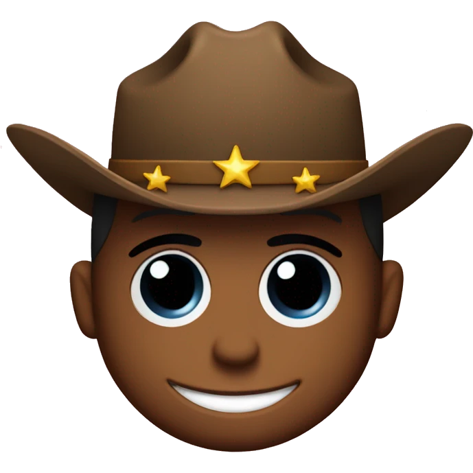 Cowboy smileyface with stars in its eyes emoji