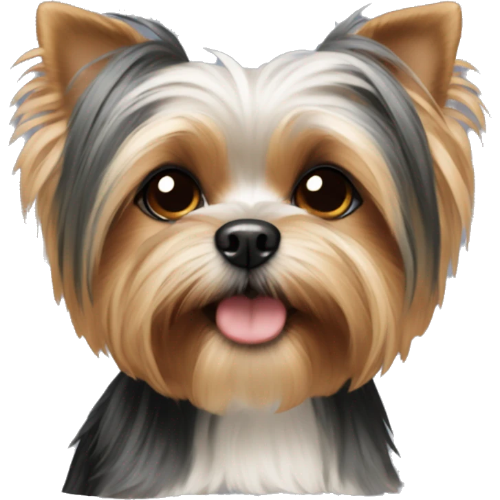Yorkie with shi tzu emoji