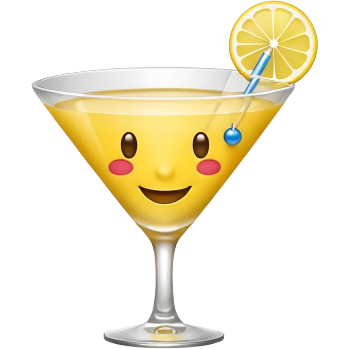 Yellow emoji holding a martini emoji