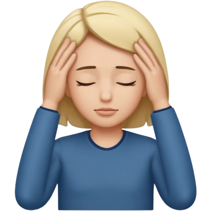 Eyes closed And hend on heard  emoji