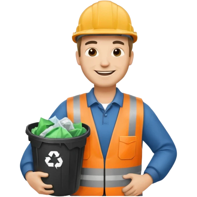 garbage man with helmet emoji
