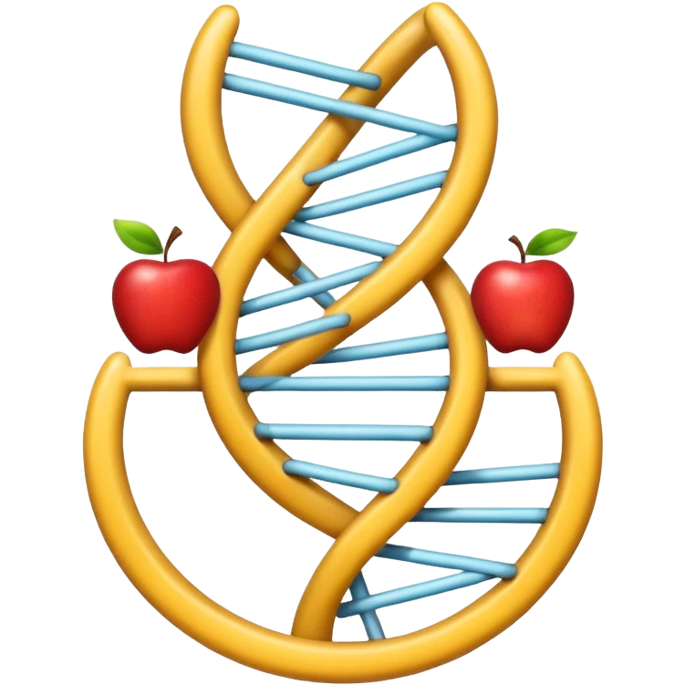 DNA-Helix Emoji mit Labor-Accessoire, wissenschaftlich, Apple-Emoji-Stil emoji