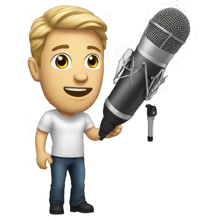 singer white man with microfone emoji