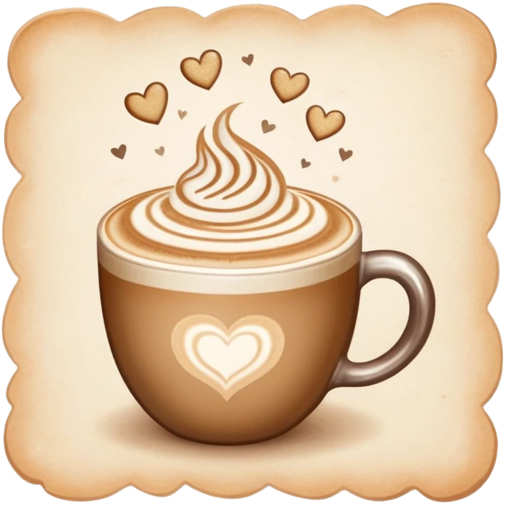 "Cute number 0 made from a latte ring stain on parchment paper, soft coffee tones, aesthetic doodle style, pastel background, sparkles and hearts, cozy coffee shop vibe"

 emoji