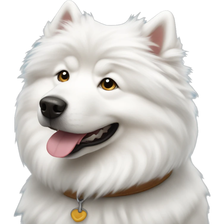 white haired dog samoyed emoji