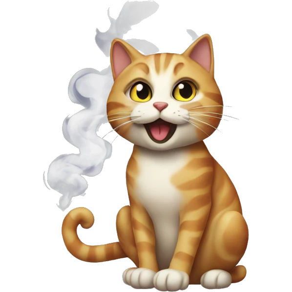 cat with smoke emoji