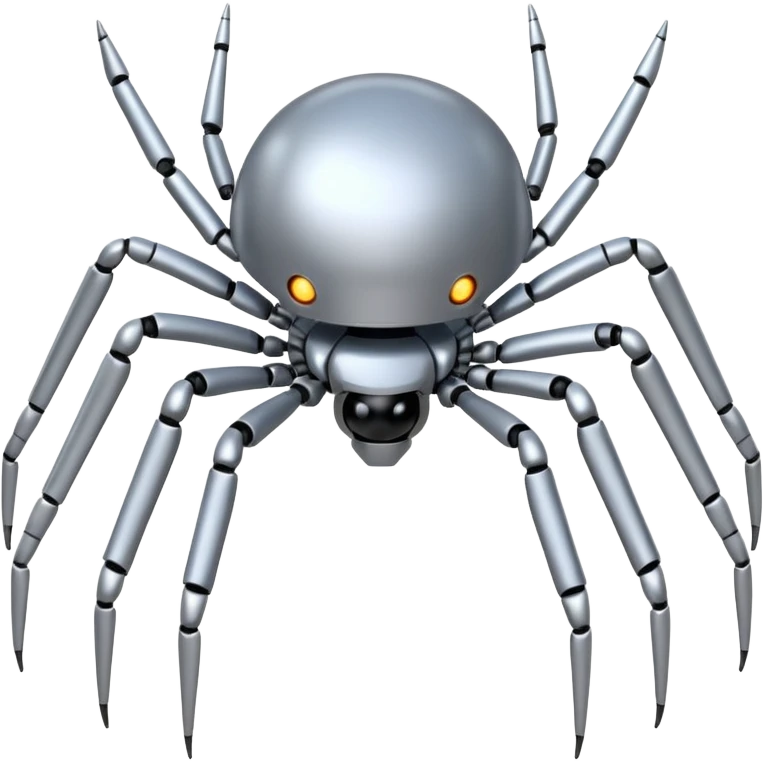completely symetrical 4 legged robot. center square with spider leg extending from each corner emoji