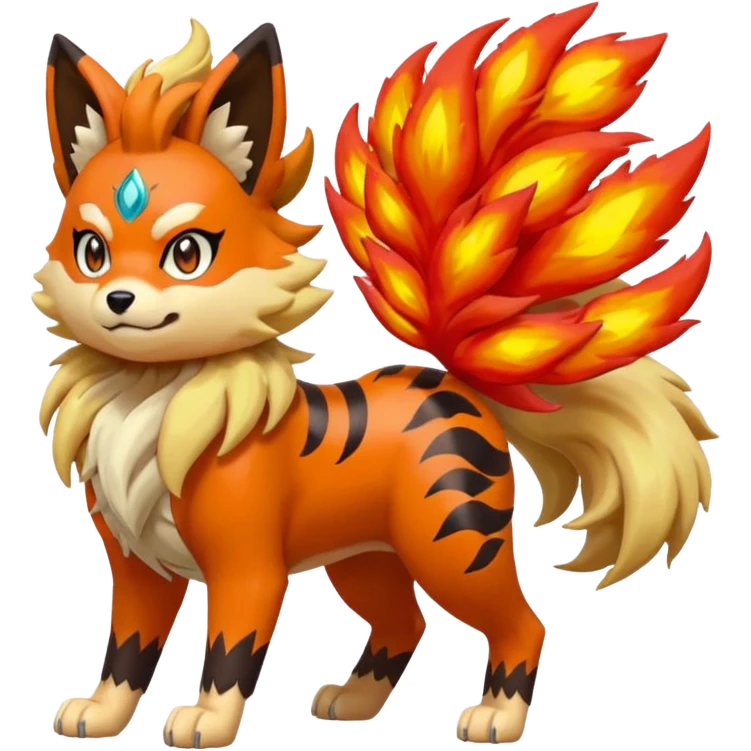 Meloetta-Keldeon-Arcanine-Pokémon-Fakémon-fusion-hybrid-creature emoji