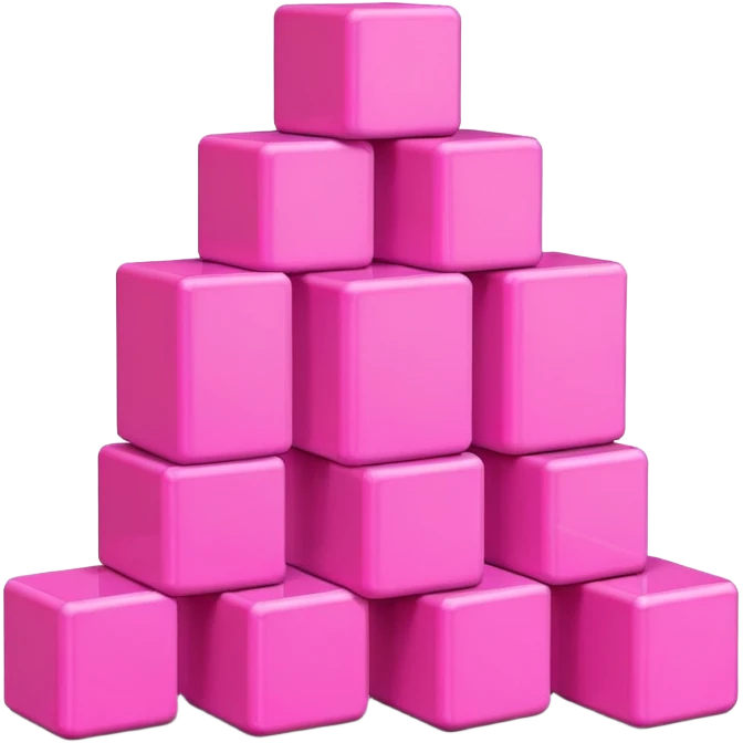 Pink toy building blocks emoji