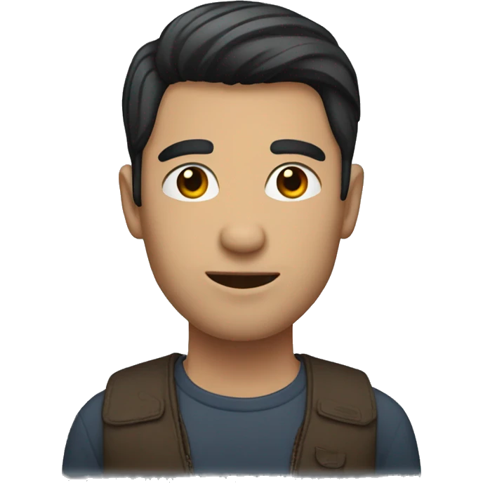 man with short dark hair emoji