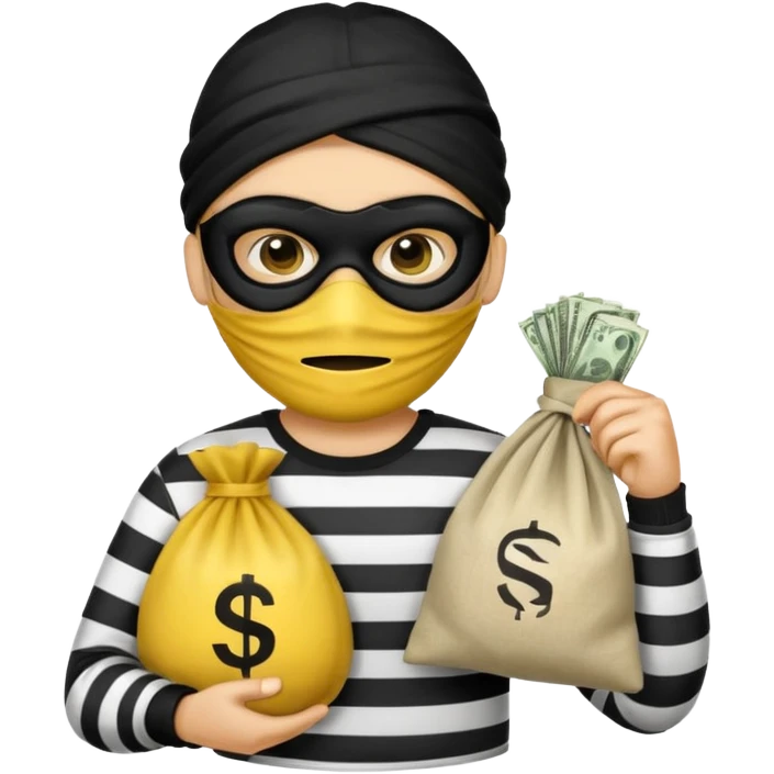 Make a robber emoji with yellow skin emoji