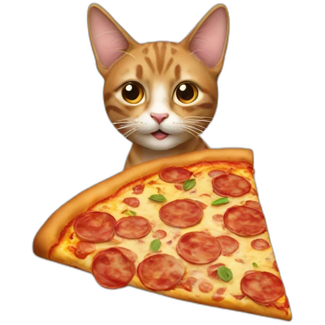 cat with pizza emoji