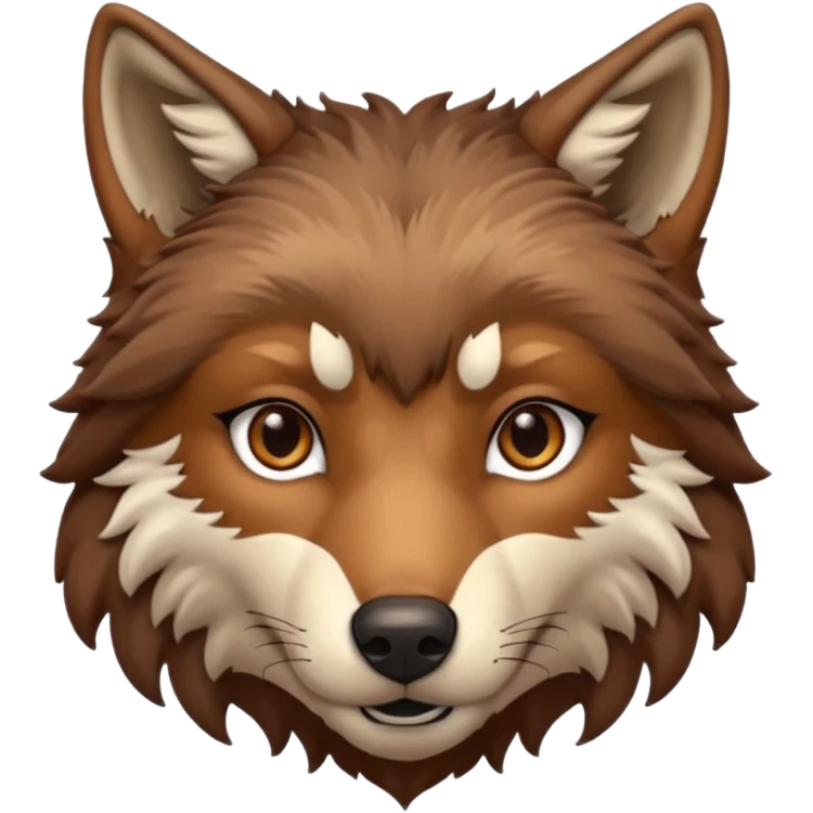 Brown wolf head emoji