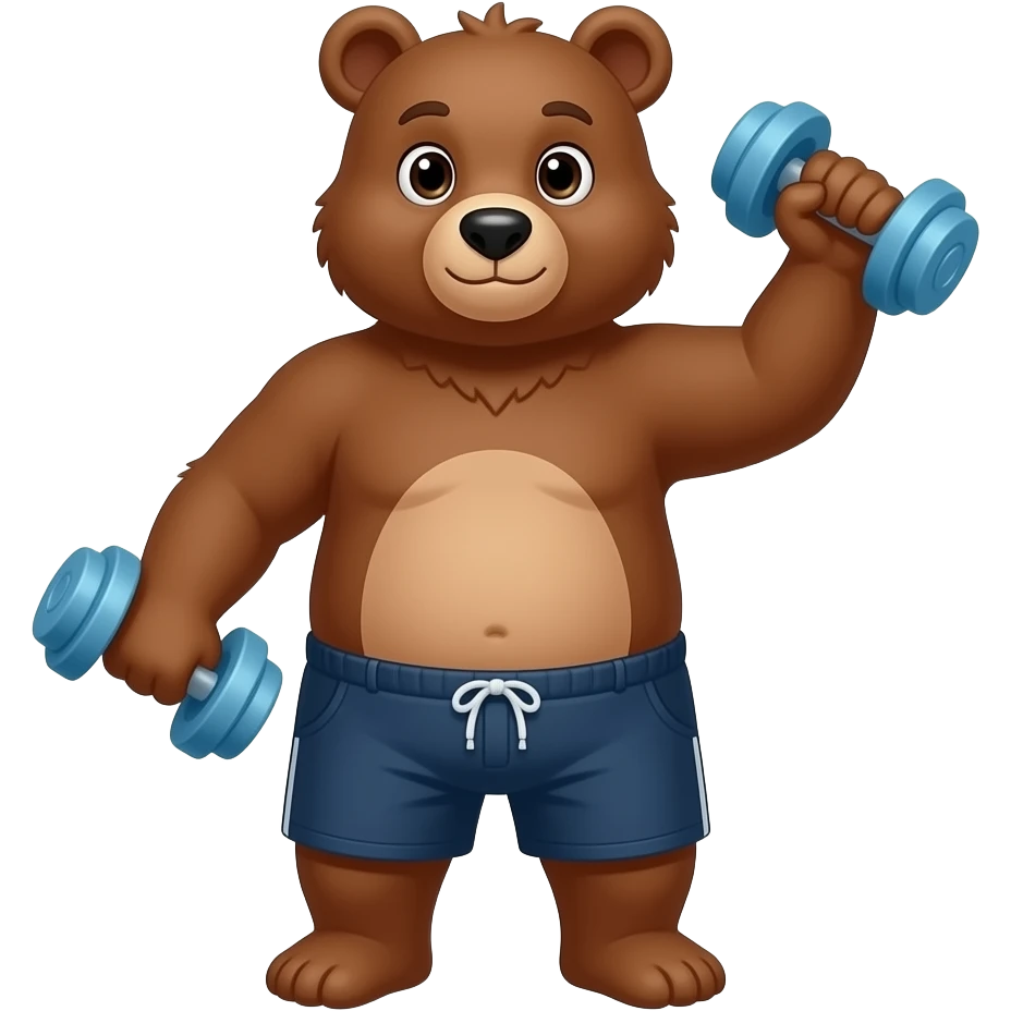 bear exercise with his pants off and short emoji