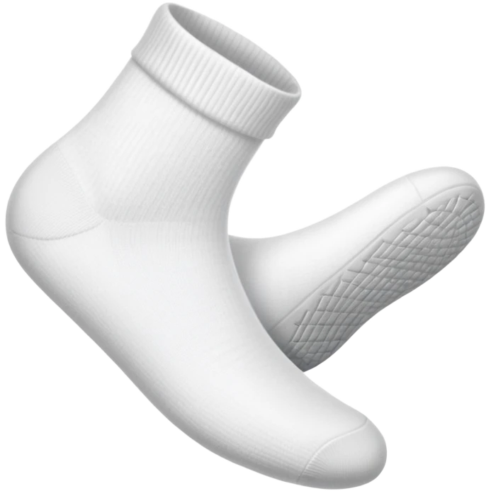 white sock seen directly from underneath showing bottom of the sole emoji