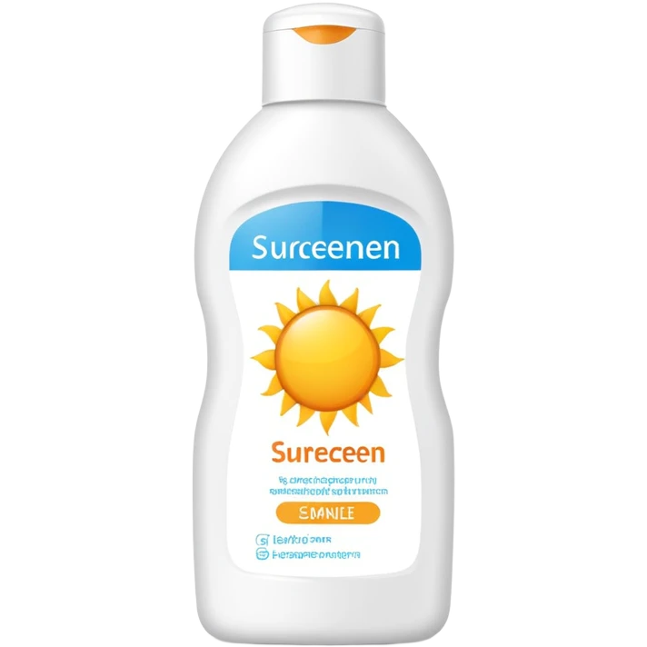 sunscreen bottle with sun protection emoji