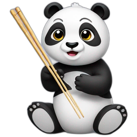 panda holding chopsticks emoji