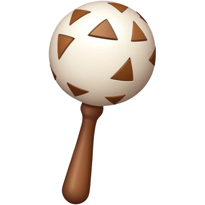 White rattle with brown triangles on it emoji