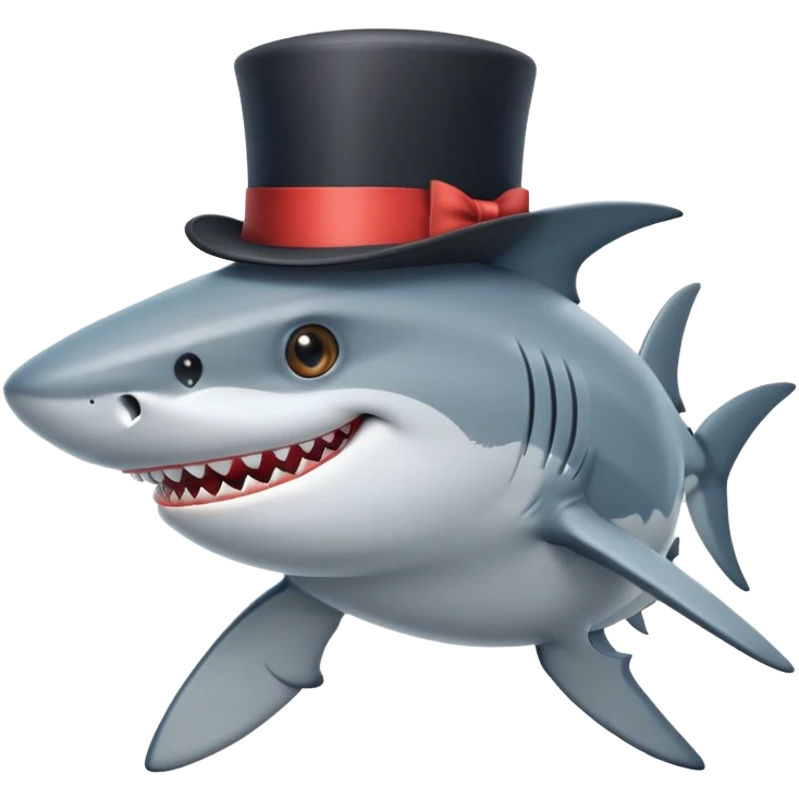Shark with a top hat emoji