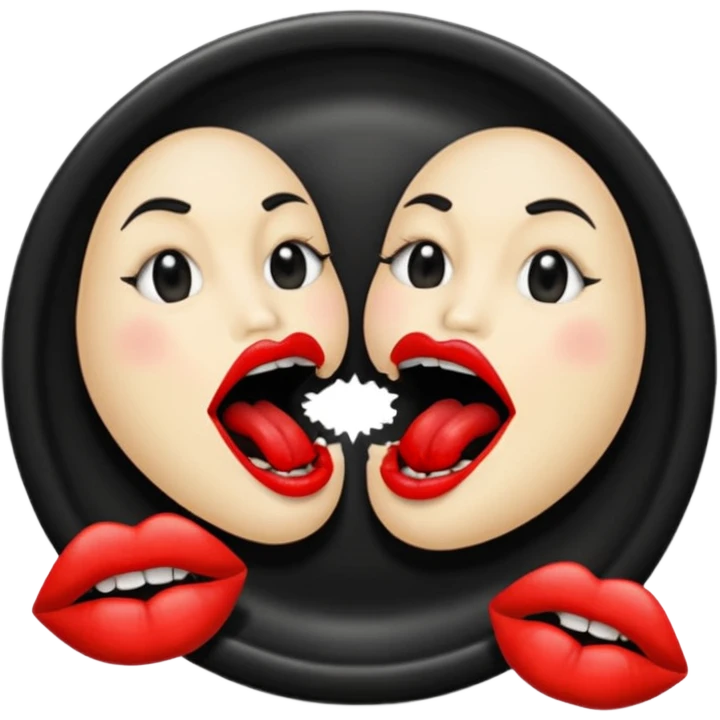 сделай картинки где один рот ест а другой рот не ест и перечеркнут это нужно чтобы обозначить съедобное несъедобное  emoji