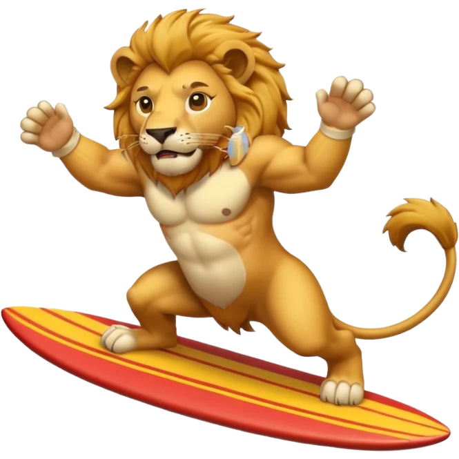 Lion king surfing  emoji