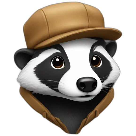 Badger with flatcap emoji
