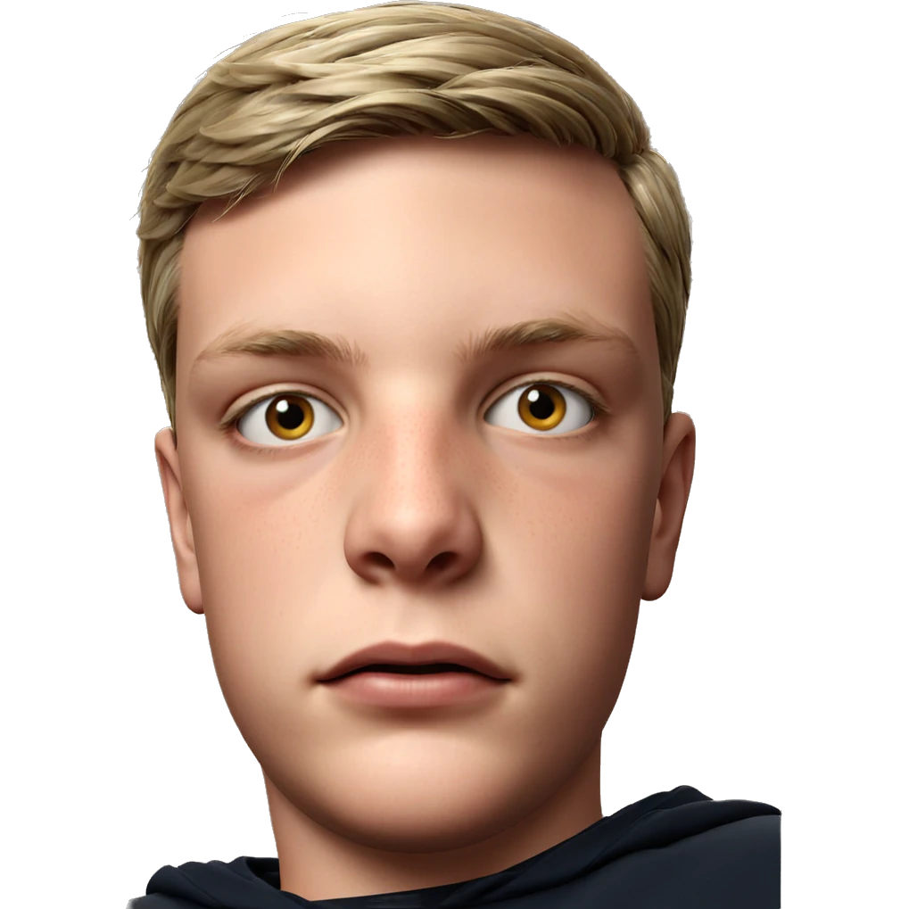 blonde boy portrait looking viewer emoji