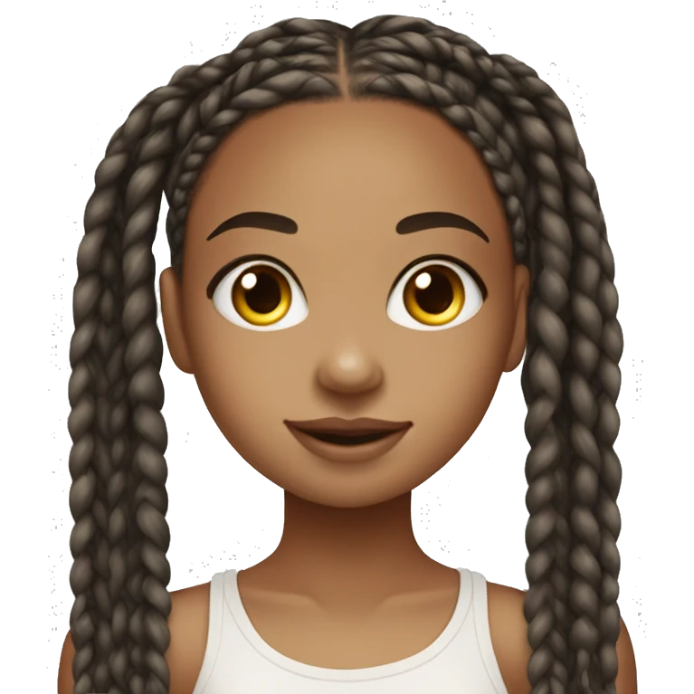 box braids on light skinned girl emoji
