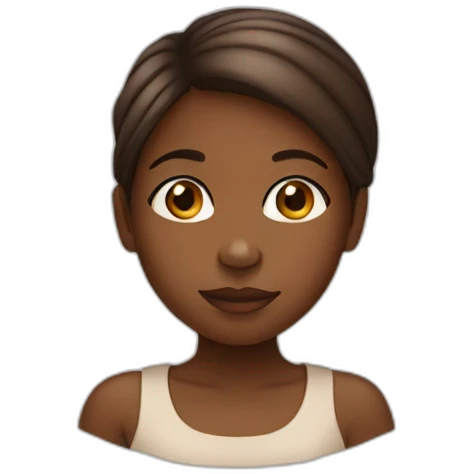 black girl with brown hear emoji