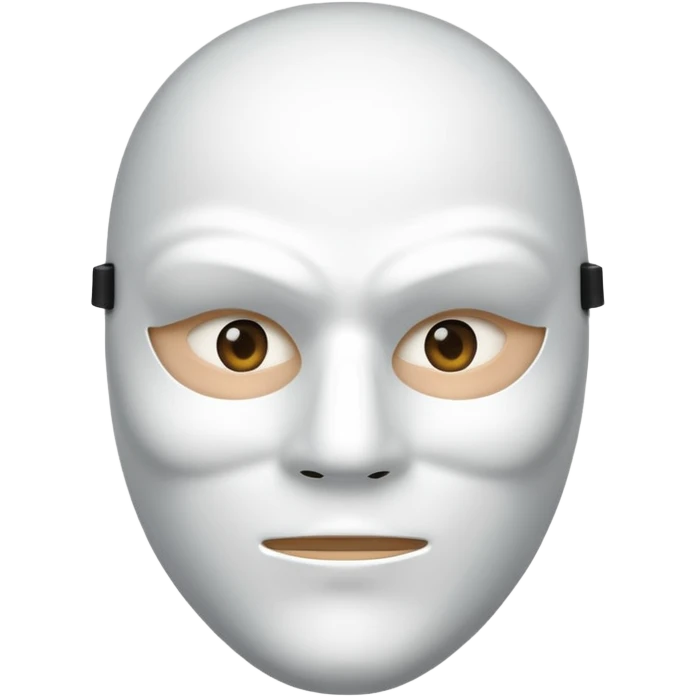A person with a white mask on their face emoji