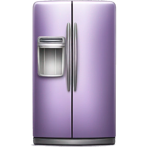 Realistic metallic light purple fridge isolated.  emoji