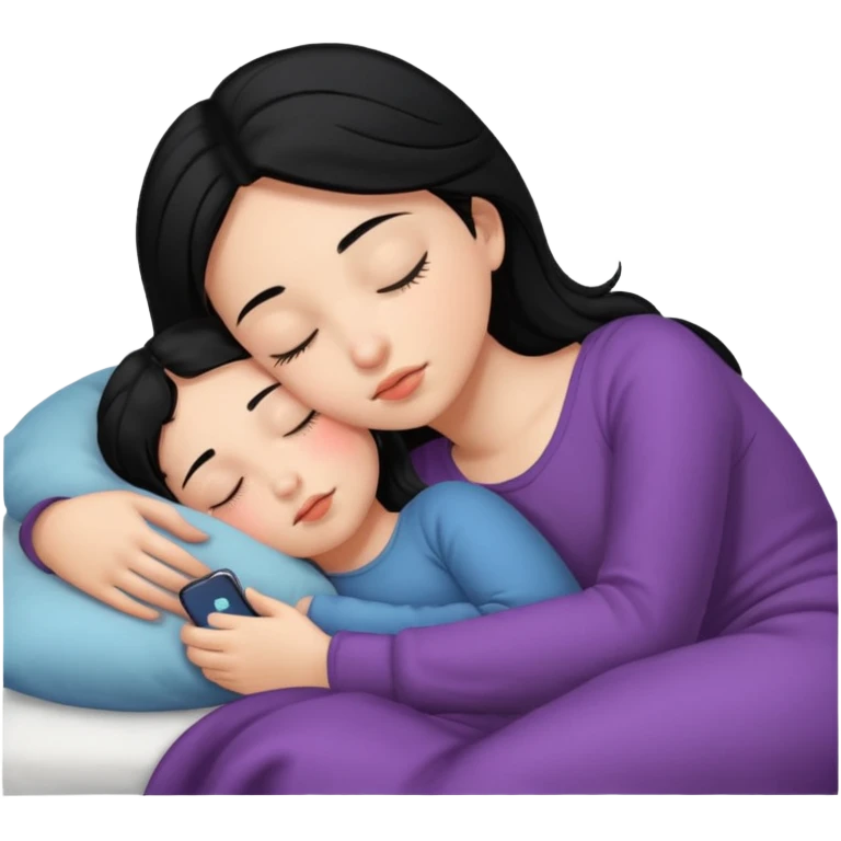 Sleeping black haired girl emoji