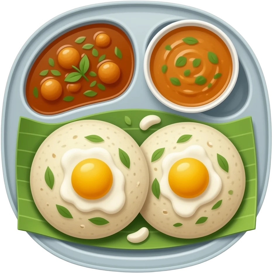 Idli sambar and chatni emoji
