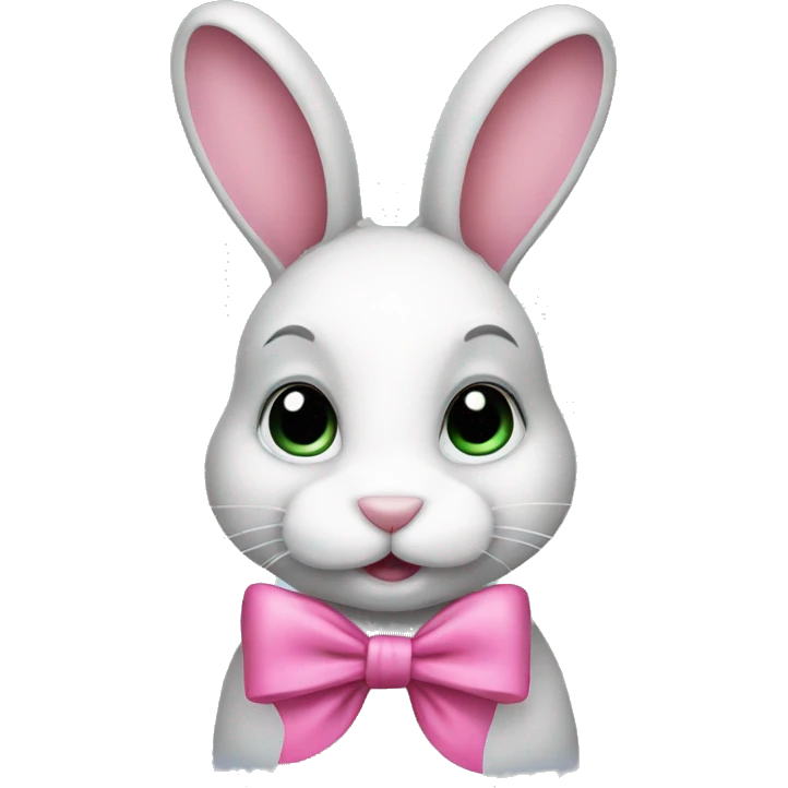bunny with a pink bow emoji