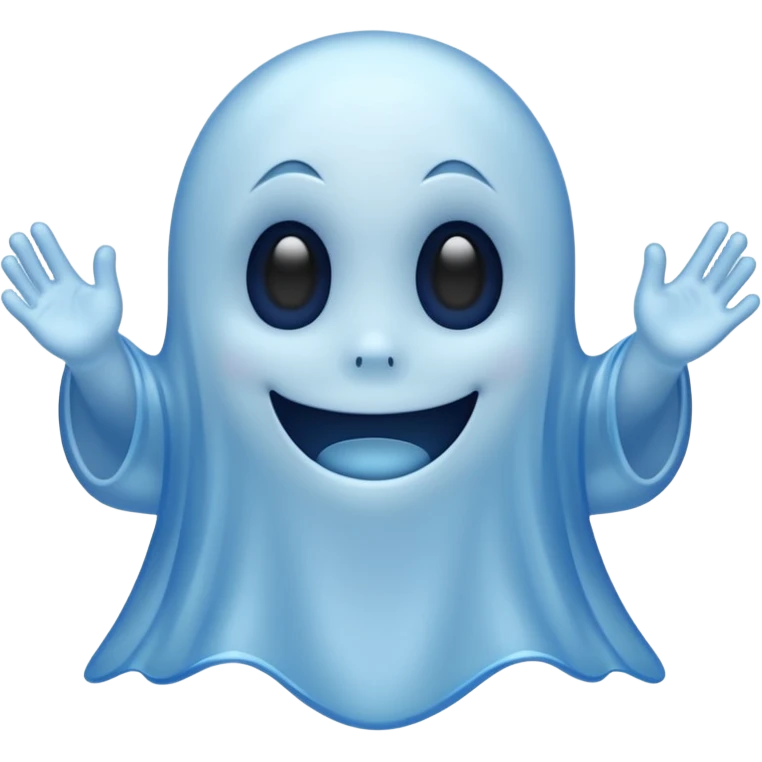 Blue ghost with cute smile emoji