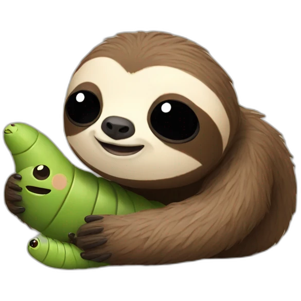 Sloth and caterpillar are friends emoji