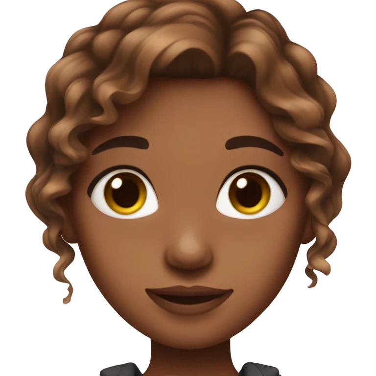 Cute girl with ombre brown hair emoji